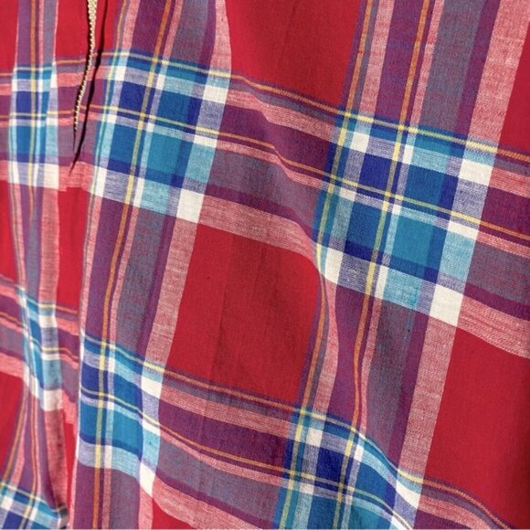 Vintage Reversible Blue Red Plaid Bomber Style Light Jacket L - Picture 8 of 13